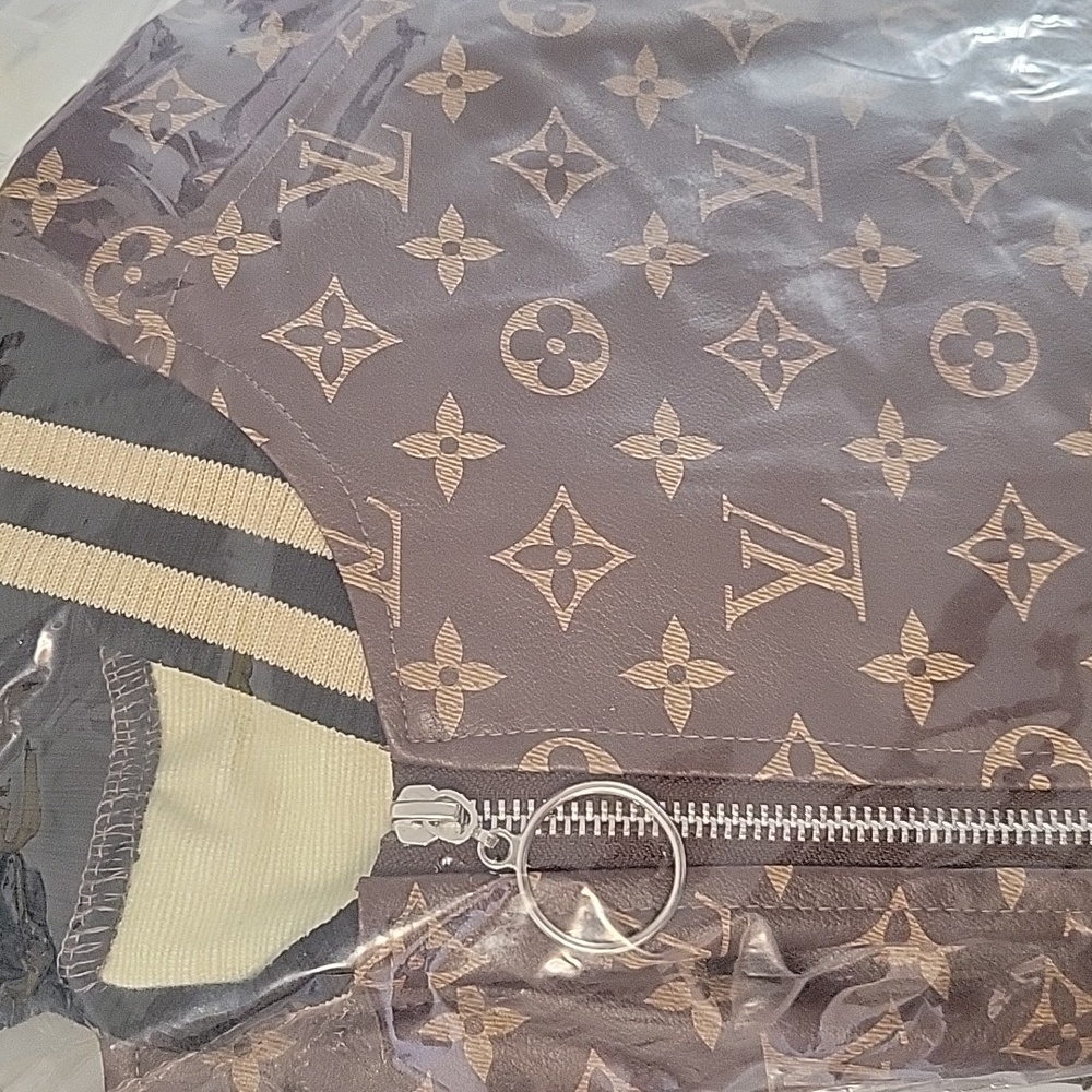 Brown Designer Monogram Jacket - image 5